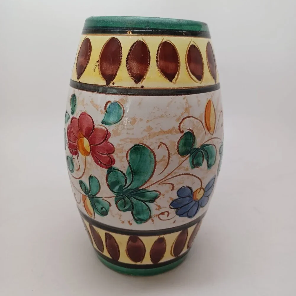 Vintage Italian Vase Hand Painted 8